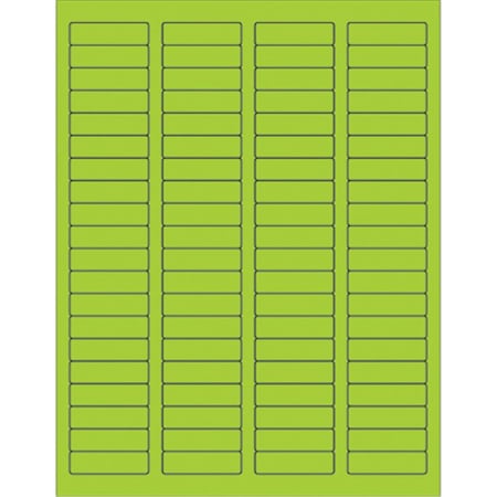 Officespace 1.75 x 0.5 in. Fluorescent Green Rectangle Laser Labels, 8000PK OF2536975
